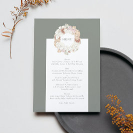 Pampas Wreath Moss Sage Green Monogram Menu