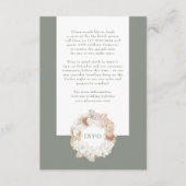 Pampas Wreath Moss Sage Green Monogram Simple Informatiekaartje (Voorkant)