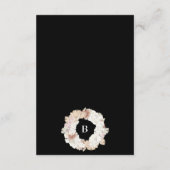 Pampas Wreath Onyx Black Premium Elegant Monogram Informatiekaartje (Achterkant)