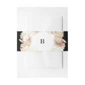 Pampas Wreath Onyx Black Premium Elegant Monogram Uitnodigingen Wikkel (Voorkant Voorbeeld)