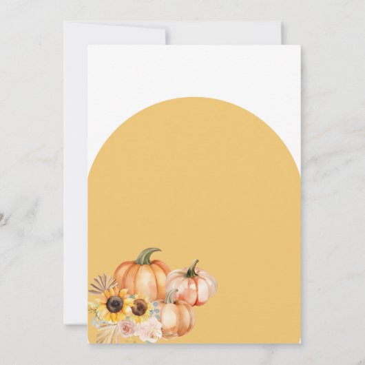 Pampas Zonnebloem Pompoen is op de weg baby shower Kaart (Achterkant)