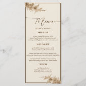 Pampasgras Aards Boheemse Exotische Bruiloft Menu (Voorkant)