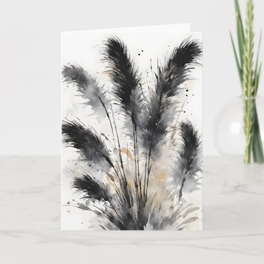 Pampasgras - Aquarel bloemen Kaart (Voorkant)