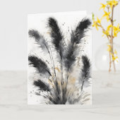 Pampasgras - Aquarel bloemen Kaart (Gele Bloem)