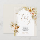 Pampasgras aquarel boho  bedankkaart (Voorkant / Achterkant)