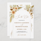 Pampasgras aquarel boho elegant Save the Date Kaart (Voorkant / Achterkant)