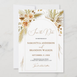 Pampasgras aquarel boho elegant Save the Date Kaart