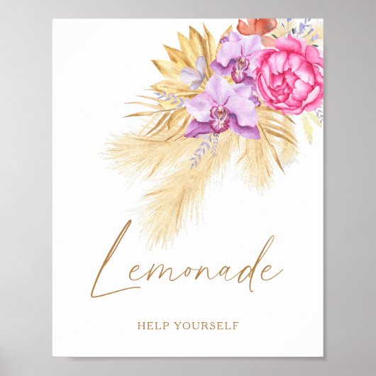 Pampasgras baby shower - Lemonade Poster (Voorkant)