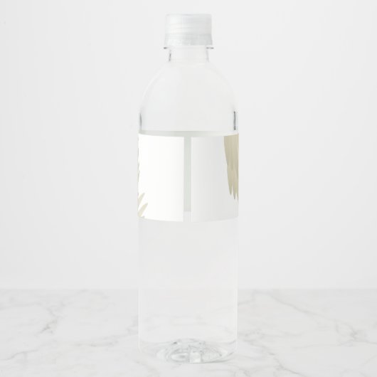 Pampasgras Beige Boheem Huwelijk Waterfles Etiket (Achterkant)