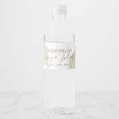 Pampasgras Beige Boheem Huwelijk Waterfles Etiket (Voorkant)