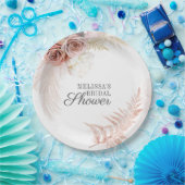 Pampasgras Beige Bruidsdouche Papieren Bordje (Feest)