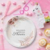 Pampasgras Beige Bruidsdouche Papieren Bordje (Feest)