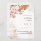 Pampasgras Bloem 80ste Verjaardagsfeestje Kaart (Voorkant)