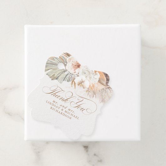 Pampasgras Bloem Boho Bedankt Bedankjes Labels (In situ)