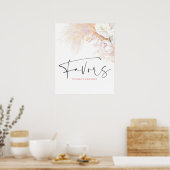 Pampasgras bloem botanische gunst teken poster (Keuken)