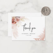 Pampasgras Bloem Bruiloft Dankkaart Notitiekaartje (Voorkant / Achterkant in situ)