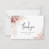 Pampasgras Bloem Bruiloft Dankkaart Notitiekaartje (Voorkant)