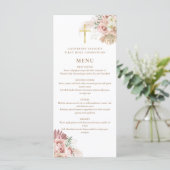 Pampasgras Bloem Eerste Heilige Communie Menu (Staand voorkant)