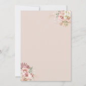 Pampasgras Bloem Eerste Heilige Communie Menu Kaart (Achterkant)