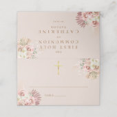 Pampasgras Bloem Eerste Heilige Communie Plaatskaartje (Buitenkant ongevouwen)