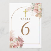 Pampasgras Bloem Goud Kruis Tafel Nummers Kaart (Voorkant)