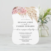 Pampasgras Bloem Roos en Paarse Verloving Kaart (Staand voorkant)