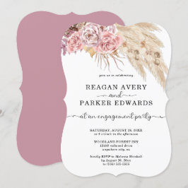 Pampasgras Bloem Roos en Paarse Verloving Kaart