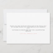 Pampasgras Bloem Roze Bruidsmeisje Dank Je Bedankkaart (Achterkant)