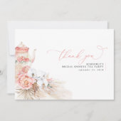 Pampasgras Bloem Roze Bruiloft Dank Je Bedankkaart (Voorkant)