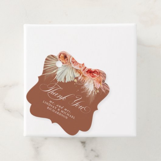 Pampasgras Bloem Terracotta Roest Dank U Bedankjes Labels (In situ)