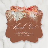 Pampasgras Bloem Terracotta Roest Dank U Bedankjes Labels (Voorkant)