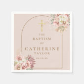 Pampasgras Bloemdoop doopsel Servet (Voorkant)