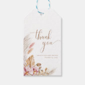 Pampasgras Bloemen Boheems Baby shower Cadeaulabel (Voorkant)