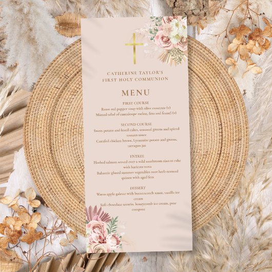 Pampasgras Bloemen Eerste Heilige Communie Menu