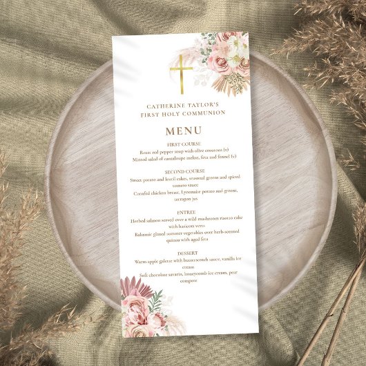Pampasgras Bloemen Eerste Heilige Communie Menu