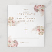 Pampasgras Bloemen Eerste Heilige Communie Plaatskaartje (Buitenkant ongevouwen)