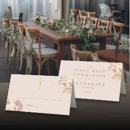 Pampasgras Bloemen Eerste Heilige Communie Plaatskaartje