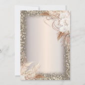 Pampasgras Bloemen Pailletten Frame Kaart (Achterkant)