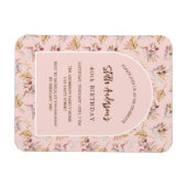 Pampasgras bloemengoud roos verjaardagsuitnodiging magneet (Horizontaal)