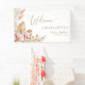 Pampasgras Bloemig | Baby shower welkomstbanner Spandoek (Insitu)