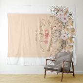 Pampasgras bloemige bruidsdouche bruiloften bruid wandkleed (In Situ (horizontaal))