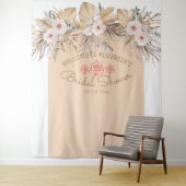 Pampasgras bloemige bruidsdouche bruiloften bruid wandkleed (In situ)