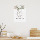 Pampasgras Bloemrijke Boho Bruiloft Feest Welkom Poster (Keuken)