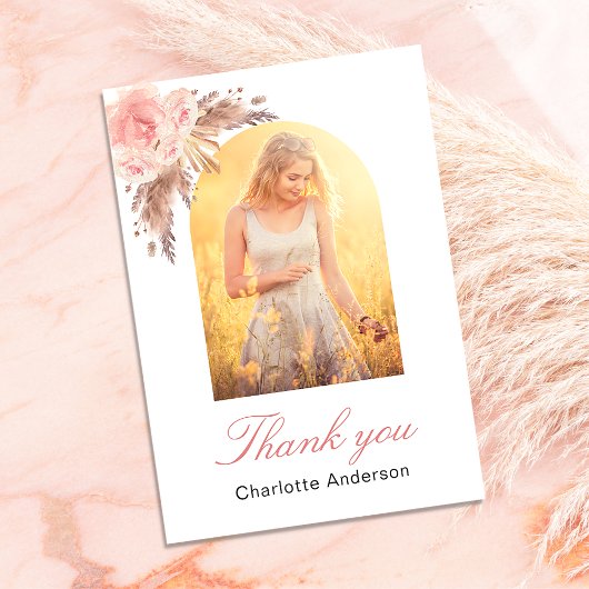 Pampasgras blozende bloemen foto bedankkaart