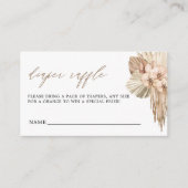 Pampasgras Boheems Baby shower Luier Raffle Informatiekaartje (Voorkant)