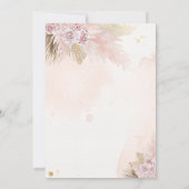 Pampasgras Boheems Tropisch Meisje Baby shower Kaart (Achterkant)