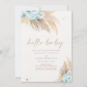 Pampasgras Boheems Zee Blauw Baby shower Kaart (Voorkant)
