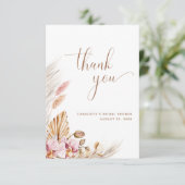 Pampasgras Boheemse Bloemen | VRIJGEZELLENFEEST Bedankkaart (Staand voorkant)