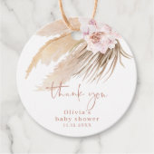 Pampasgras bohemien baby shower bedankjes labels (Voorkant)