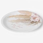 Pampasgras bohemien baby shower papieren bordje (Gekanteld)